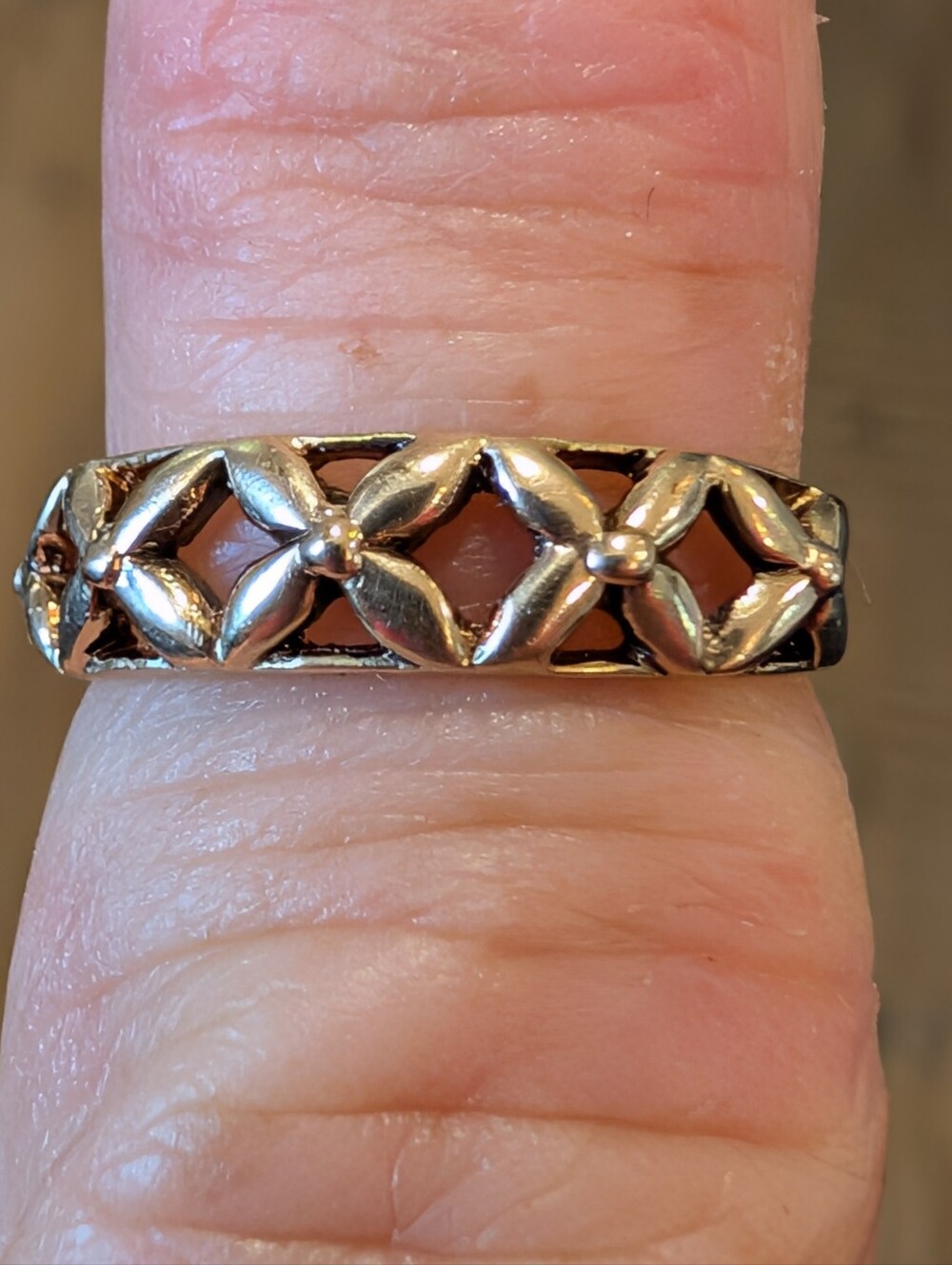 10k Gold Blooming Jasmine Toe Ring/Midi Ring -Sz. 3.5 - EUC